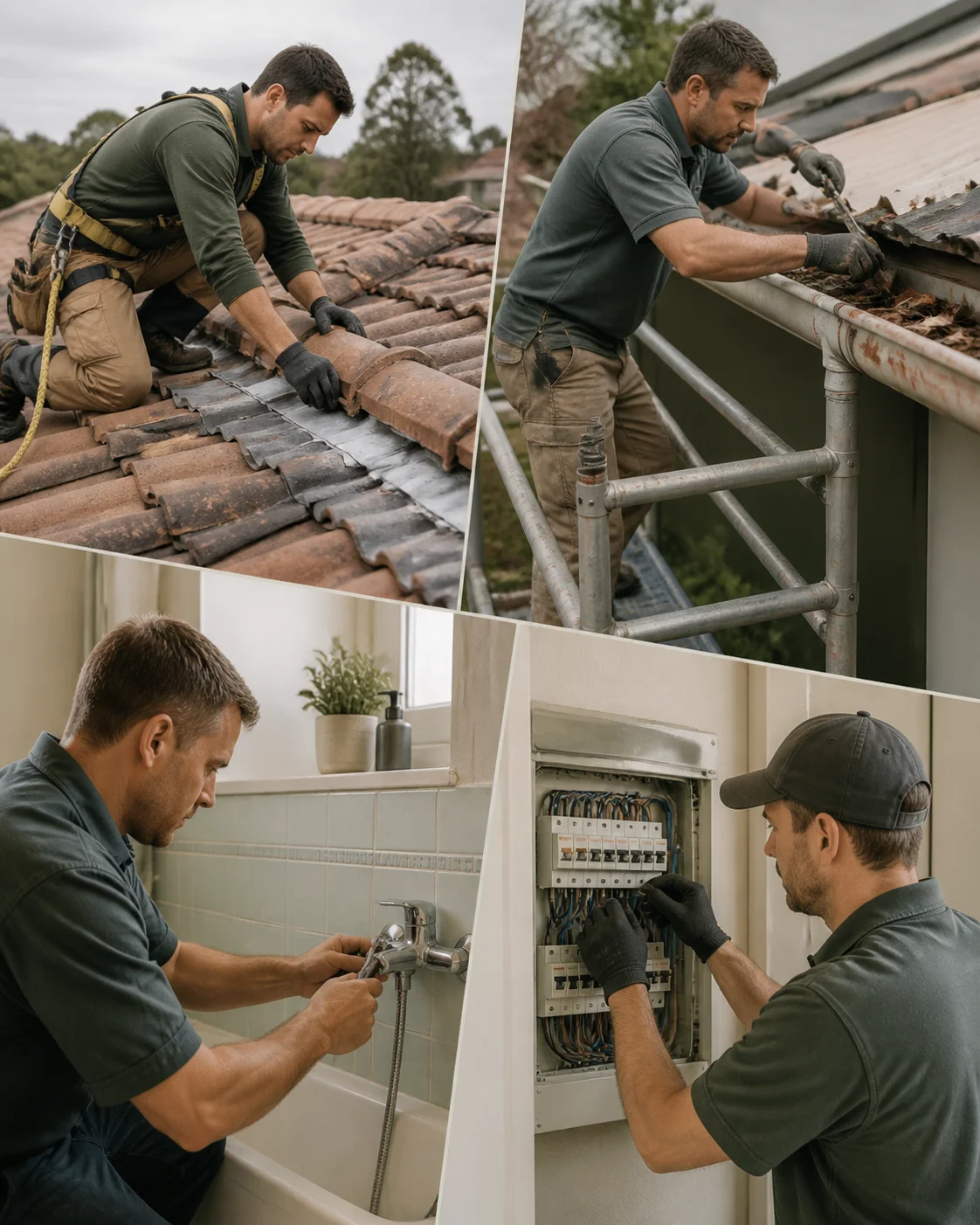 Local trades carrying out roof, gutter, plumbing and electrical property maintenance for Kellyville, NSW 2155 homeowners